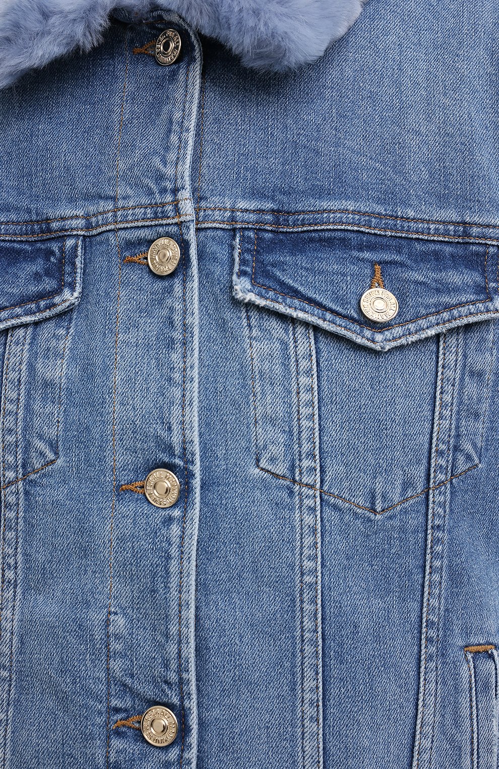 Джинсовая куртка 7 FOR ALL MANKIND голубого цвета по цене 33450 руб., арт. JSCMK8500P, фото 5 Джинсовая куртка 7 FOR ALL MANKIND, арт. JSCMK8500P, фото 5