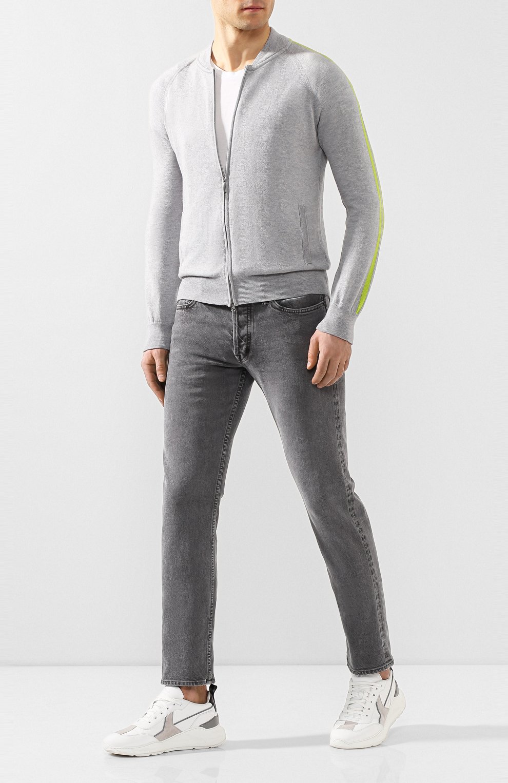 Кардиган из смеси хлопка и кашемира GRAN SASSO серого цвета по цене 47350 руб., арт. 57101/23212, фото 2 Кардиган из смеси хлопка и кашемира GRAN SASSO, арт. 57101/23212, фото 2