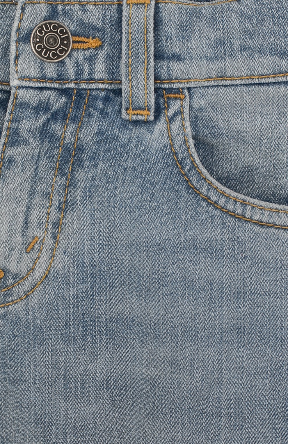 Джинсовые шорты с контрастным принтом GUCCI, арт. 499959/XR909, фото 3