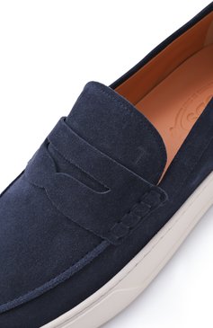 Мужские замшевые пенни-лоферы TOD’S темно-синего цвета, арт. XXM04L00640RE0 | Фото 7 (Нос: Не проставлено; Материал внешний: Натуральная кожа, Замша; Материал внутренний: Натуральная кожа; Стили: Кэжуэл)