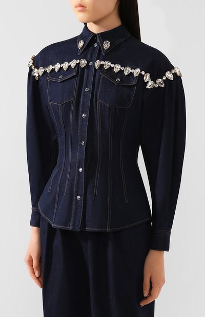 Джинсовая рубашка DOLCE & GABBANA темно-синего цвета по цене 220500 руб., арт. F5L87Z/G899X, фото 3 Джинсовая рубашка DOLCE & GABBANA, арт. F5L87Z/G899X, фото 3