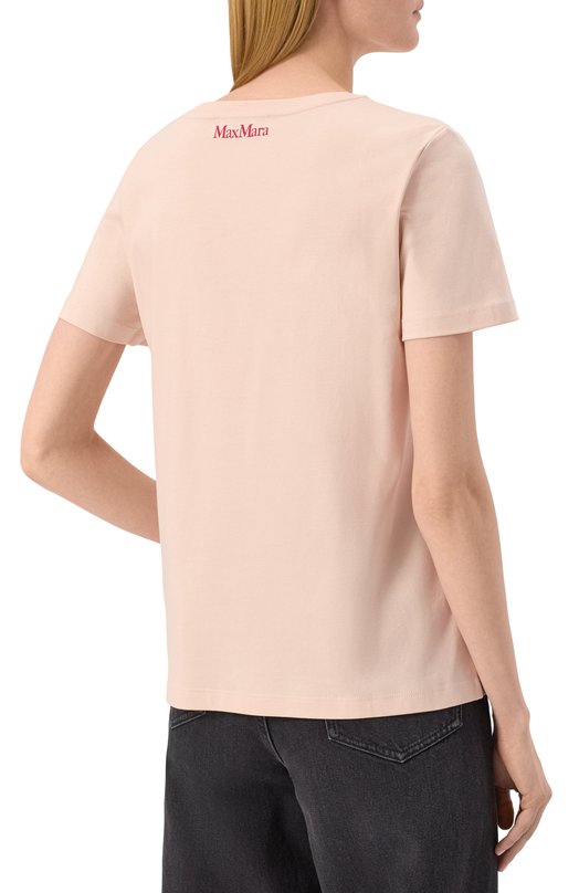Хлопковая футболка Max Mara Studio LAGHI Розовый  LAGHI Фото 4