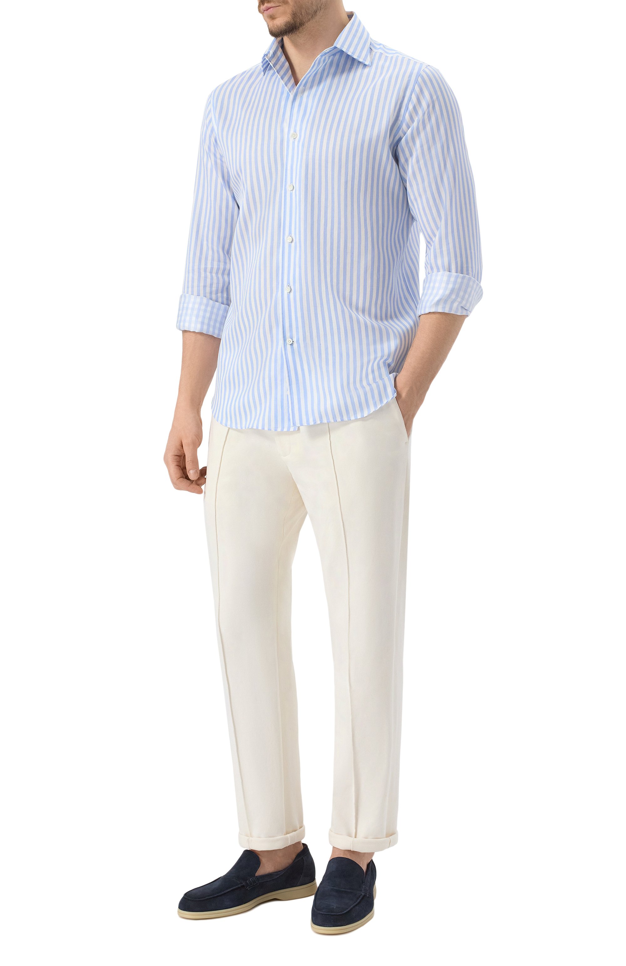 Рубашка из хлопка и льна  ALESSANDRO GHERARDI, арт. D0UBLE/7438, фото 2