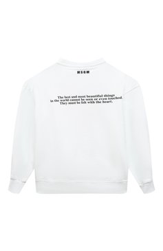 Детский хлопковый свитшот MSGM KIDS белого цвета, арт. MS029435 | Фото 2 (Рукава: Длинные; Региональные ограничения белый список (Axapta Mercury): Не проставлено; Материал сплава: Проставлено; Нос: Не проставлено; Материал внешний: Хлопок; Девочки Кросс-КТ: Свитшот-одежда; Драгоценные камни: Проставлено)