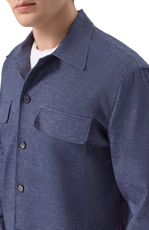 Рубашка из хлопка и лиоцелла Van Laack VL-RADIN-K/172214 Синий  VL-RADIN-K/172214 Фото 5