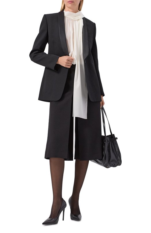 Шерстяной жакет Chloé CH25AVE55067 Чёрный  CH25AVE55067 Фото 2