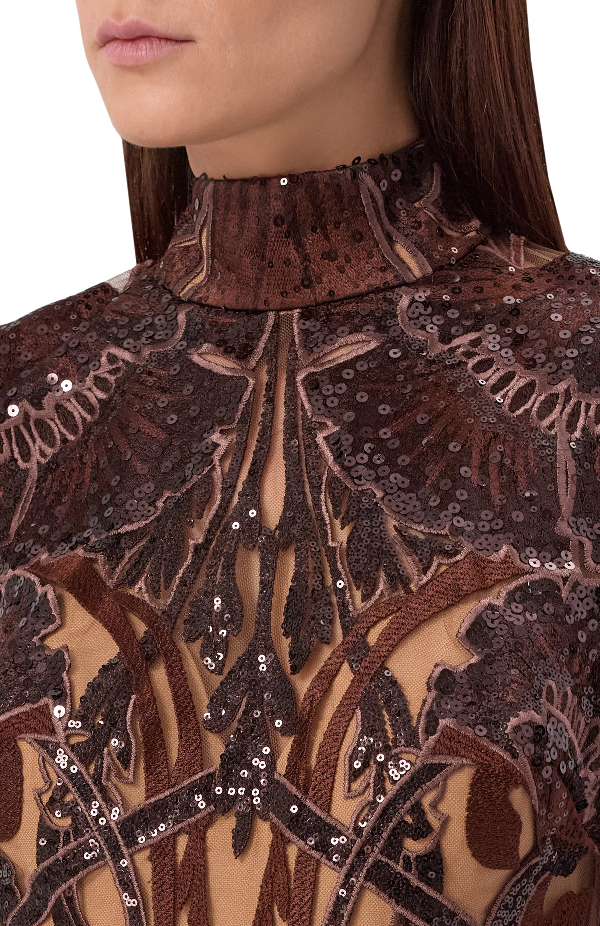 Платье с отделкой пайетками ELIE SAAB, арт. D0882NF25/YA050, фото 4