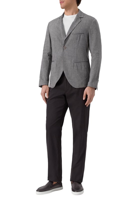 Пиджак изо льна и шерсти Giorgio Armani GM001564/TE14457 Серый  GM001564/TE14457 Фото 3