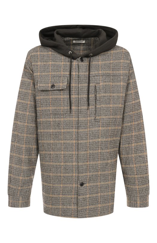 Рубашка из хлопка и шерсти Undercover UP2E4407-1 Серый UP2E4407-1