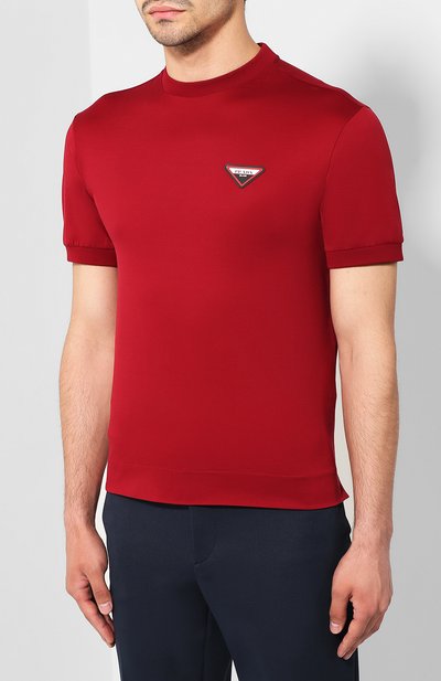 Хлопковая футболка PRADA, арт. UJN558-QYR-F0041, фото 3