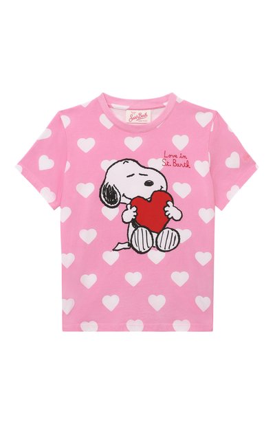 Хлопковая футболка MC2 SAINT BARTH розового цвета по цене 8995 руб., арт. STBK ELLY/ELLY001/00618F, фото 1 Хлопковая футболка MC2 SAINT BARTH, арт. STBK ELLY/ELLY001/00618F, фото 1