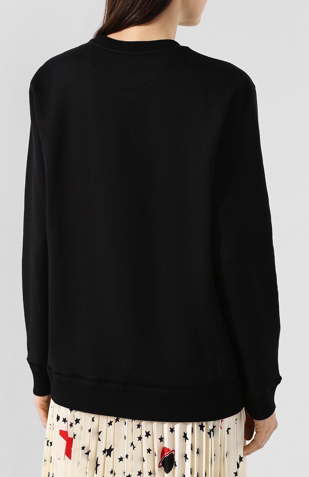 Хлопковый свитшот VALENTINO черного цвета по цене 59400 руб., арт. TB3MF05C5B3, фото 4 Хлопковый свитшот VALENTINO, арт. TB3MF05C5B3, фото 4