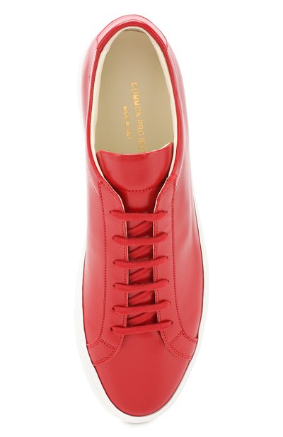 Кожаные кеды COMMON PROJECTS красного цвета по цене 36250 руб., арт. 2192, фото 5 Кожаные кеды COMMON PROJECTS, арт. 2192, фото 5