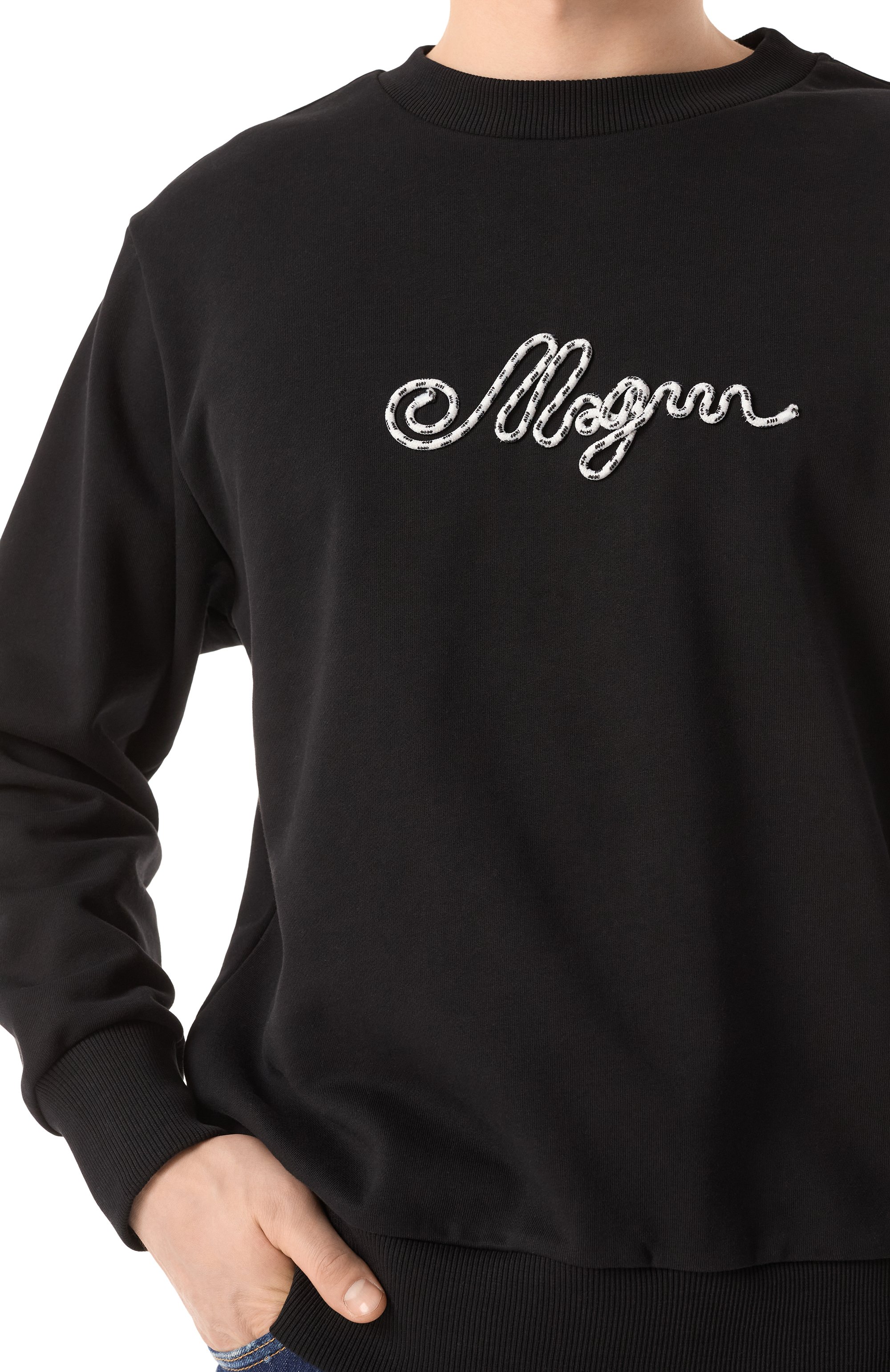 Хлопковый свитшот MSGM черного цвета по цене 23700 руб., арт. 3840MM98/257095, фото 5 Хлопковый свитшот MSGM, арт. 3840MM98/257095, фото 5