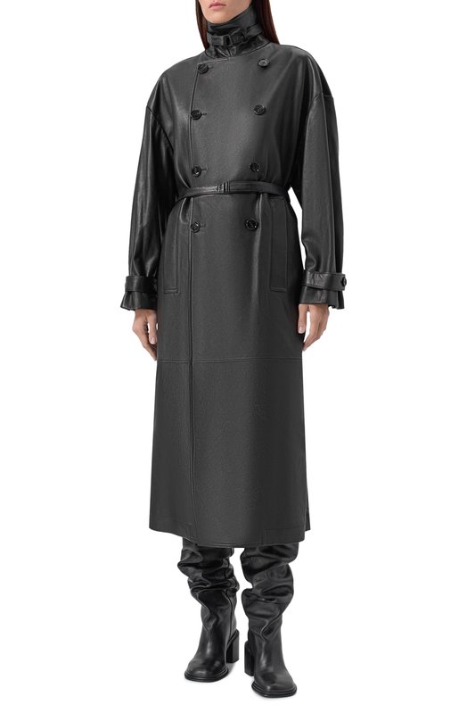 Кожаный тренч Ann Demeulemeester B0013109/LT038 Чёрный  B0013109/LT038 Фото 3
