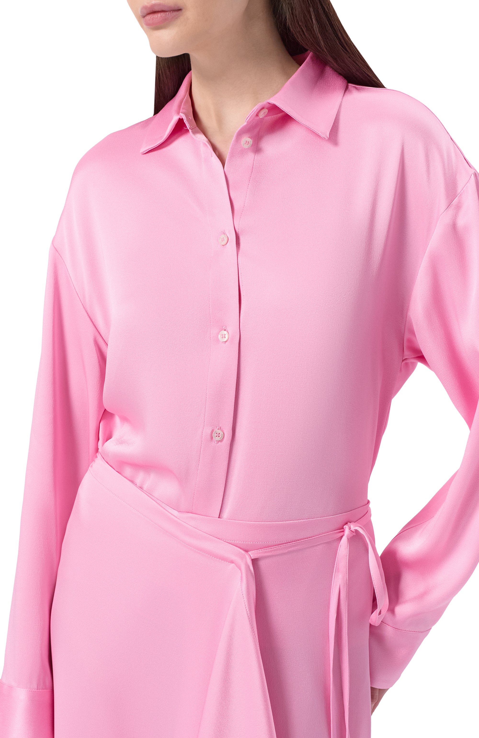 Платье-рубашка MSGM розового цвета по цене 78000 руб., арт. 4041MDA14/267103, фото 4 Платье-рубашка MSGM, арт. 4041MDA14/267103, фото 4