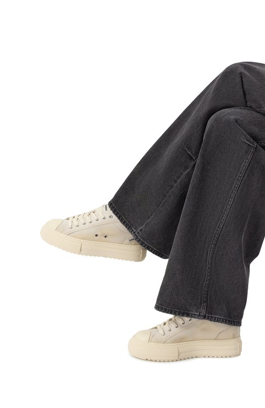 Кожаные кеды Dsquared2 SNW0465/11508296 Кремовый  SNW0465/11508296 Фото 2