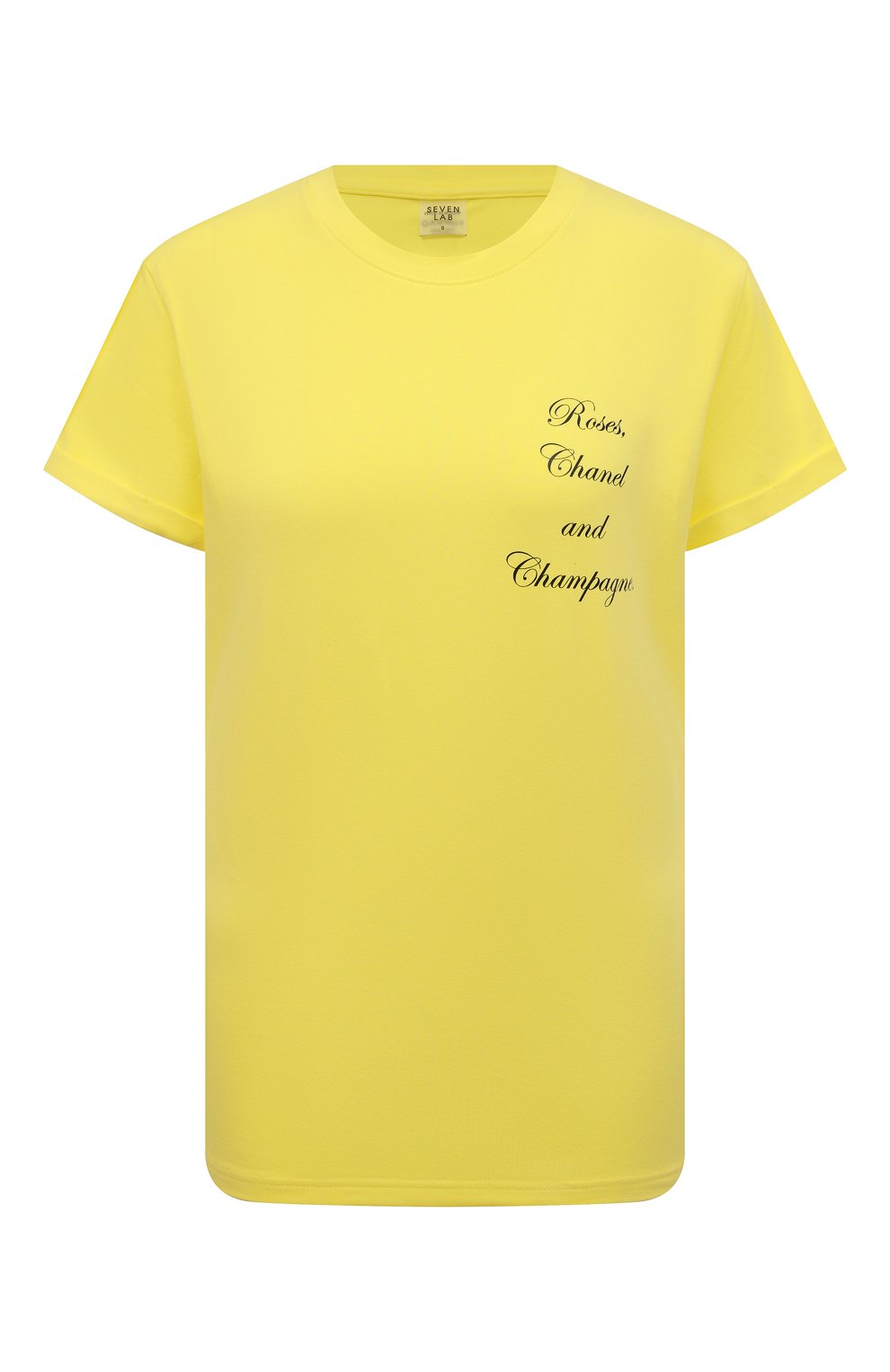Хлопковая футболка SEVEN LAB желтого цвета по цене 8190 руб., арт. T RCC-019 yellow, фото 1 Хлопковая футболка SEVEN LAB, арт. T RCC-019 yellow, фото 1