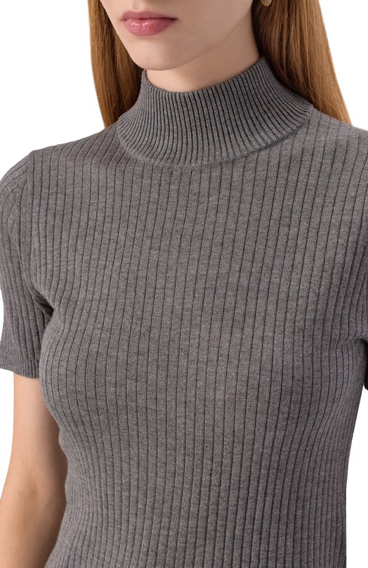 Топ из шелка и шерсти Max Mara Studio JANGY Серый  JANGY Фото 5