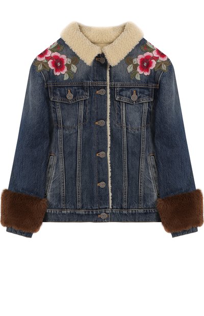 Джинсовая куртка с вышивкой и декоративной отделкой GUCCI, арт. 519727/XRB26, фото 1