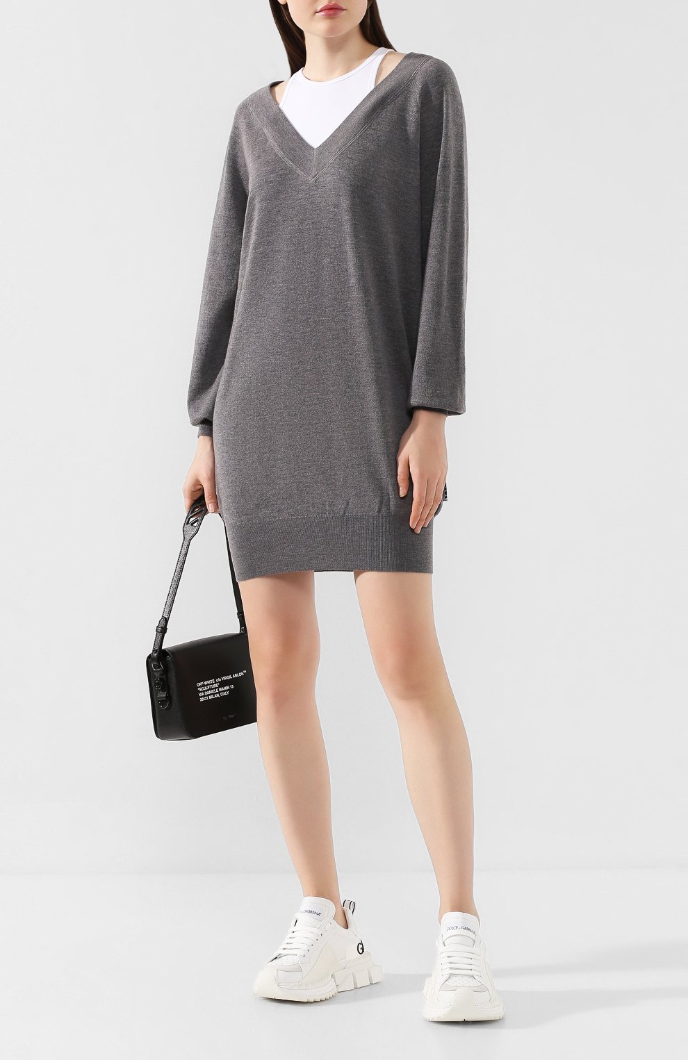 Шерстяное платье ALEXANDERWANG.T серого цвета по цене 41650 руб., арт. 4KC2196016, фото 2 Шерстяное платье ALEXANDERWANG.T, арт. 4KC2196016, фото 2