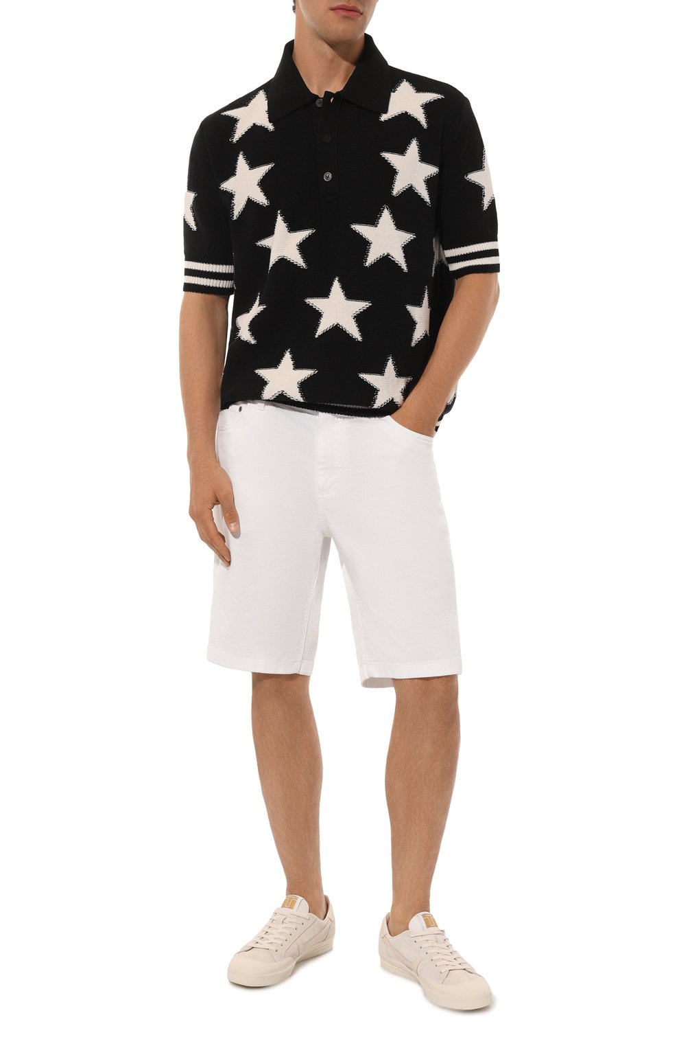 Поло BALMAIN черно-белого цвета по цене 132000 руб., арт. CH1GB045/KF92, фото 2 Поло BALMAIN, арт. CH1GB045/KF92, фото 2