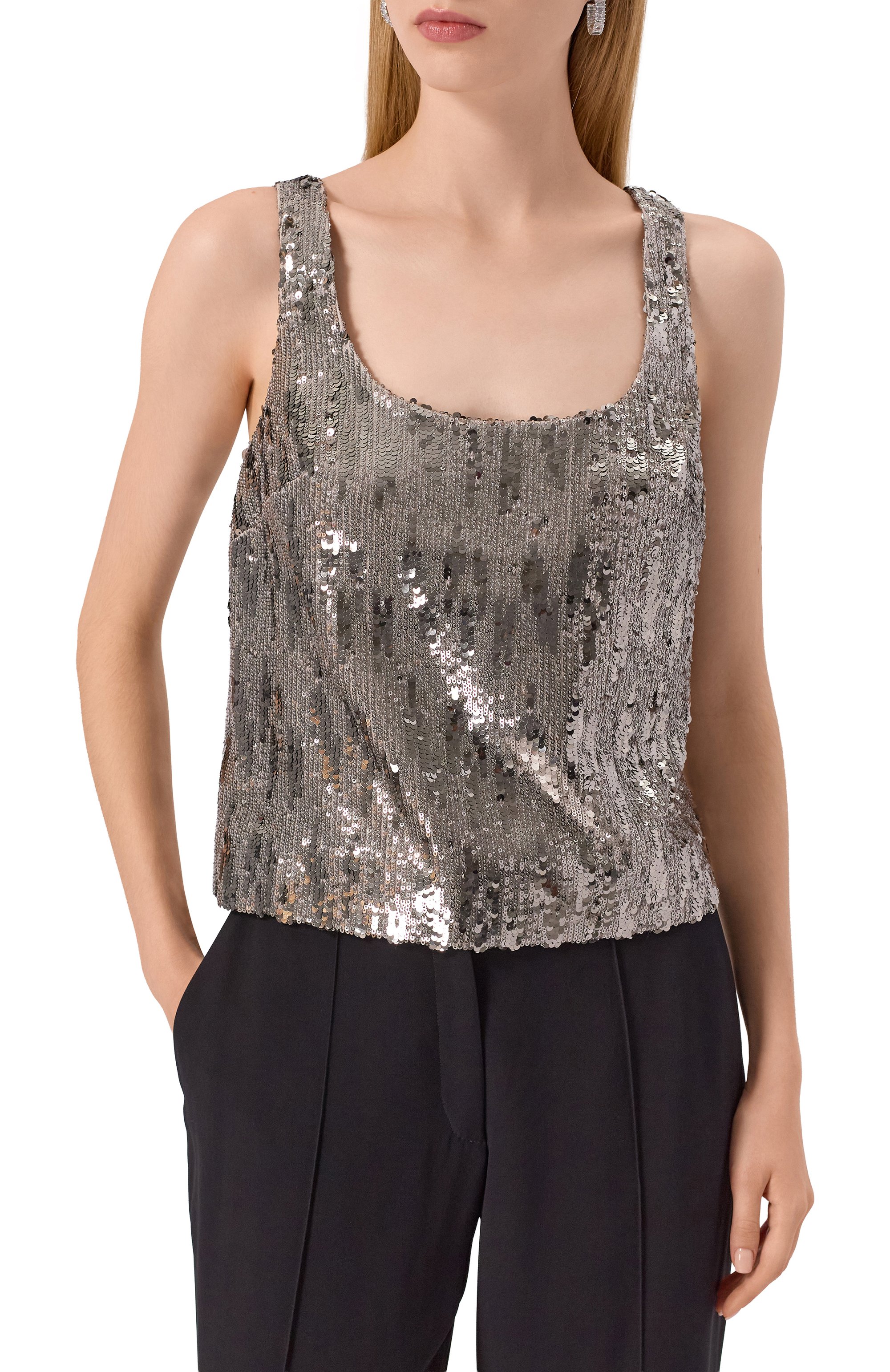 Топ с отделкой пайетками ELIE SAAB, арт. T0207NP25/PA009, фото 3