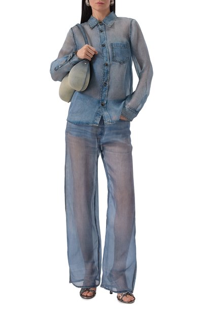 Шелковая рубашка HAIKURE синего цвета по цене 87550 руб., арт. HEW060820R001L0890, фото 2 Шелковая рубашка HAIKURE, арт. HEW060820R001L0890, фото 2