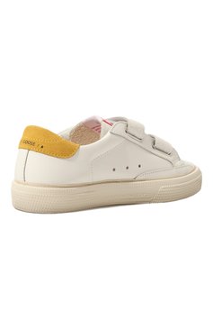 Детские кожаные кеды may school GOLDEN GOOSE DELUXE BRAND белого цвета, арт. GYF00198.F003292 | Фото 3 (Материал сплава: Проставлено; Нос: Не проставлено)