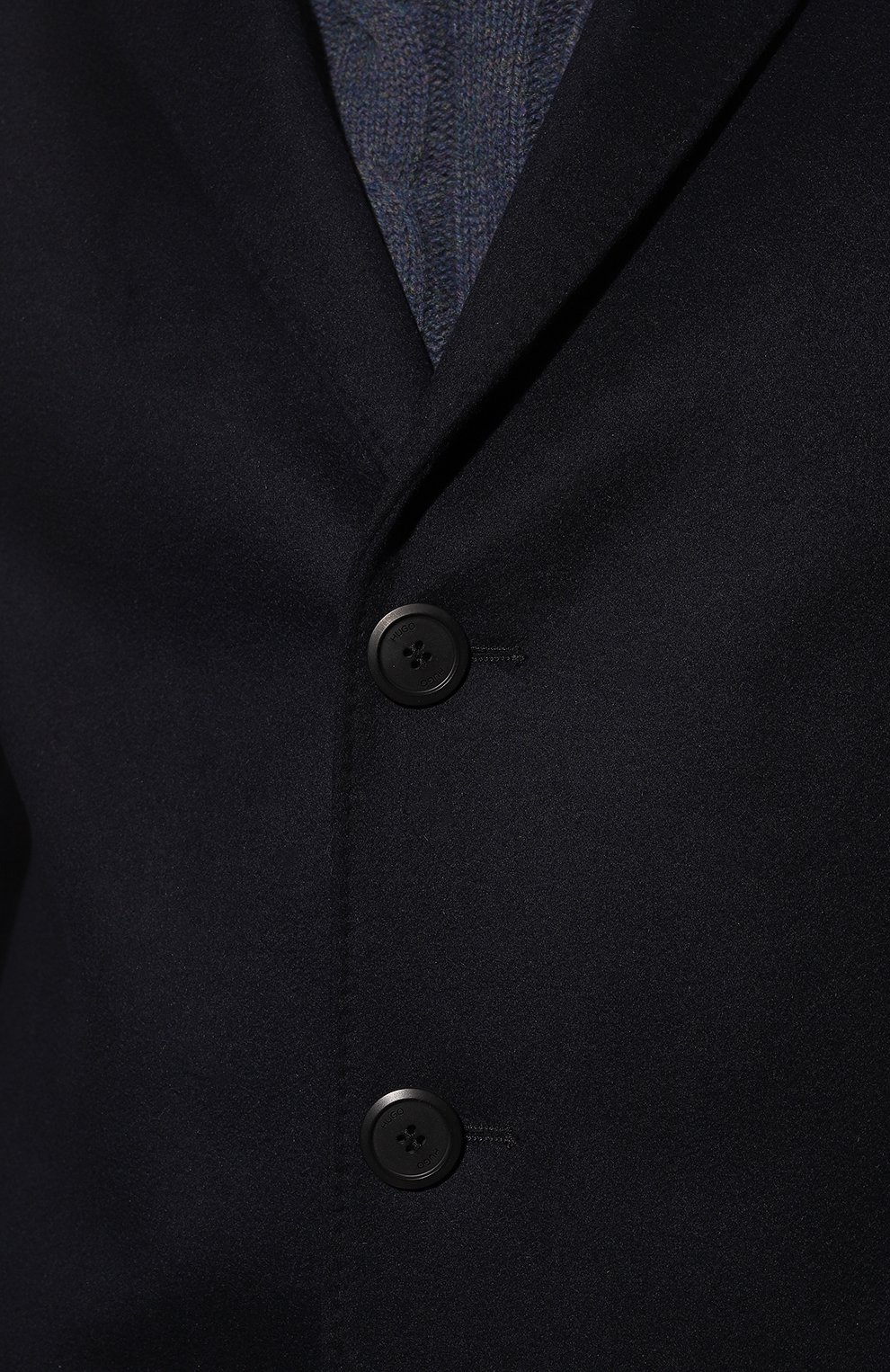 Пальто из шерсти и кашемира HUGO темно-синего цвета по цене 45620 руб., арт. 50476672, фото 5 Пальто из шерсти и кашемира HUGO, арт. 50476672, фото 5