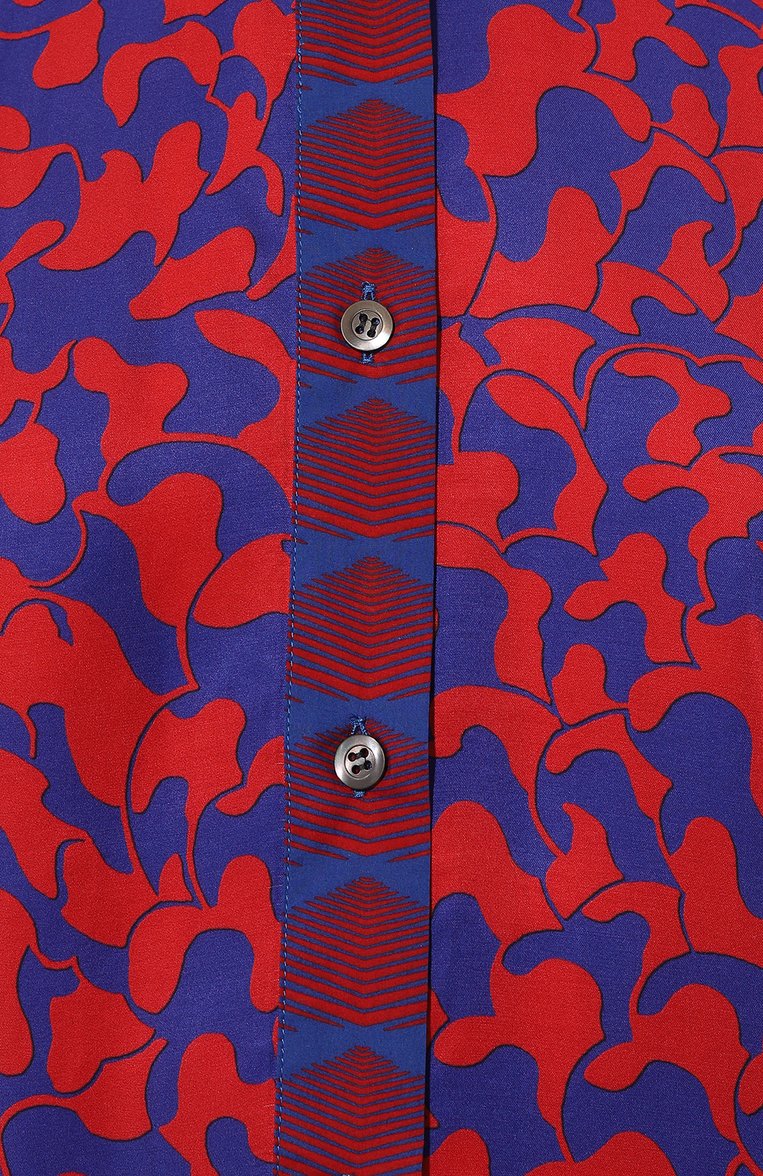 Женская блузка из вискозы и хлопка DRIES VAN NOTEN разноцветного цвета, арт. 010703-8104 | Фото 5 (Материал внешний: Вискоза; Рукава: Длинные; Длина (для топов): Удлиненные; Принт: С принтом; Женское Кросс-КТ: Блуза-одежда; Стили: Кэжуэл; Автоматизация ТО: Проставлено; Автоматизация состава: Проставлено)