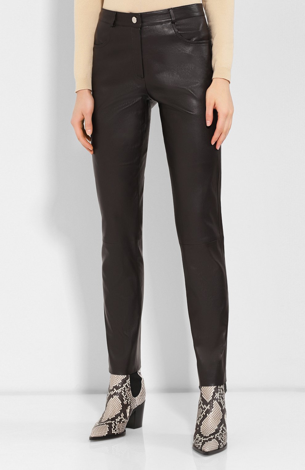 Кожаные брюки KITON, арт. D48172X05S03, фото 3