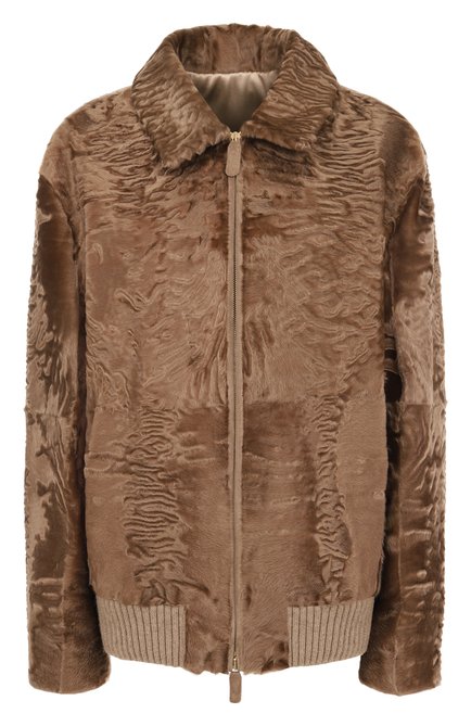 Женская шуба из свакары MVST, арт. M020/SWAKARA NUT