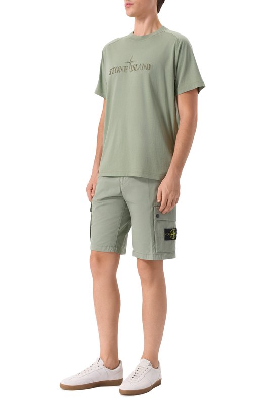 Хлопковая футболка Stone Island K1S152100020S0081 Зелёный  K1S152100020S0081 Фото 2