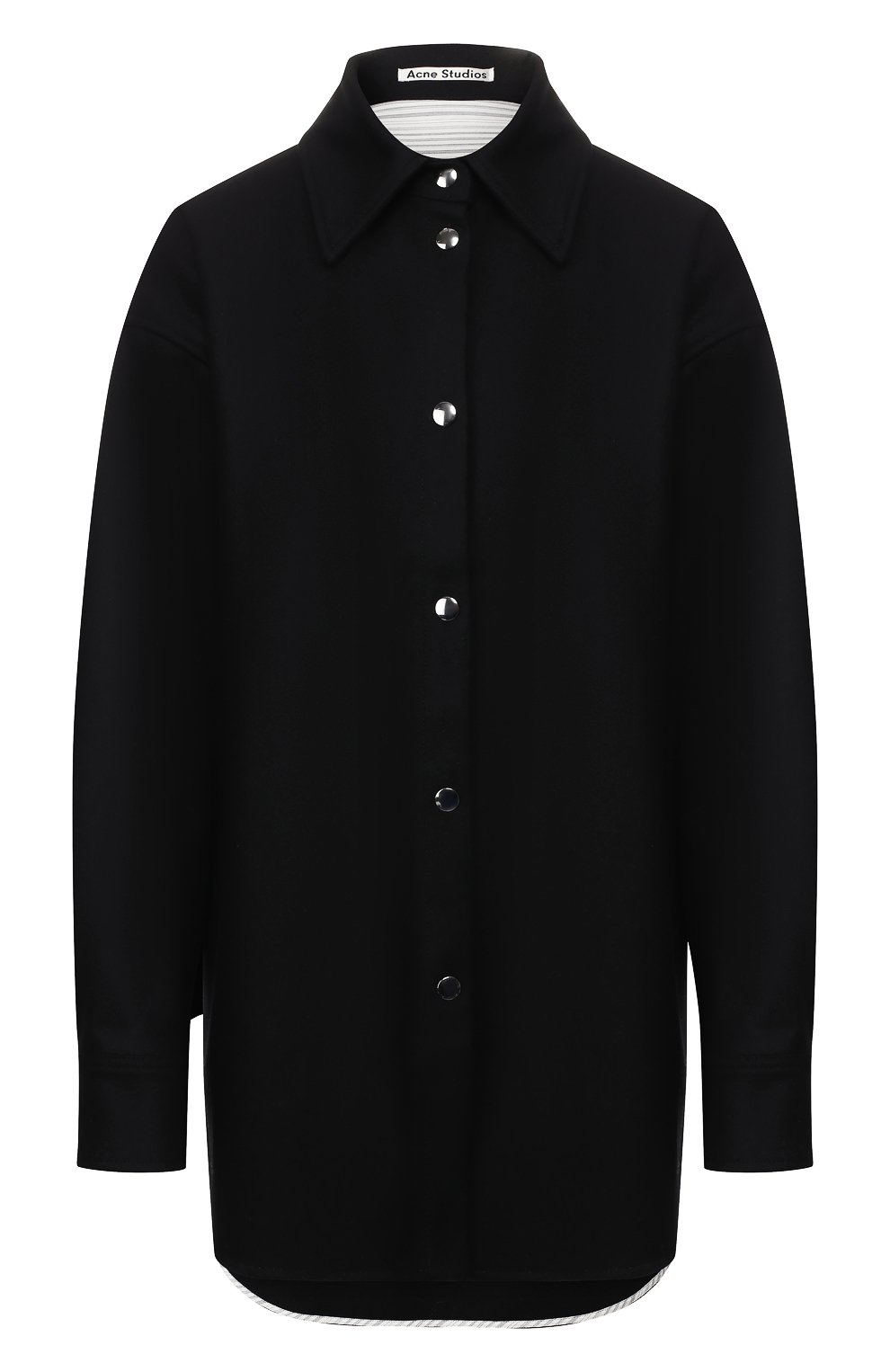 Рубашка из смеси шерсти и кашемира ACNE STUDIOS черного цвета по цене 31600 руб., арт. AC0138, фото 1 Рубашка из смеси шерсти и кашемира ACNE STUDIOS, арт. AC0138, фото 1