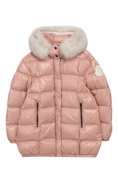 Детская пуховик с меховой отделкой parana MONCLER ENFANT розового цвета, арт. E2-954-46322-25-C0067/12-14A | Фото 1 (Кросс-КТ: Зима; Девочки Кросс-КТ: Пуховик-верхняя одежда; Рукава: Длинные; Материал внешний: Синтетический материал; Материал подклада: Синтетический материал; Материал утеплителя: Пух и перо; Статус проверки: Проверена категория)