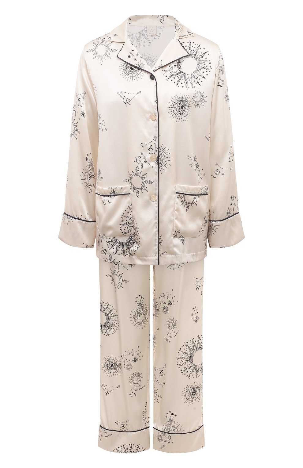 Шелковая пижама MORPHO&LUNA кремового цвета по цене 88450 руб., арт. S31P30IV/PH0EBE, фото 1 Шелковая пижама MORPHO&LUNA, арт. S31P30IV/PH0EBE, фото 1