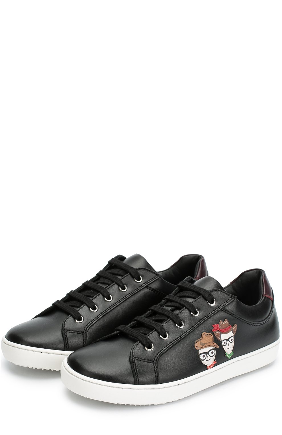 Кожаные кеды с нашивками DOLCE & GABBANA, арт. 0132/DA0497/AB579/29-36, фото 2