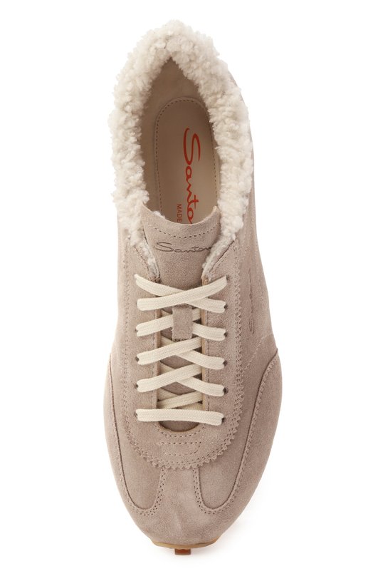 Замшевые кроссовки Santoni WBGG61297BIFPDYX Бежевый  WBGG61297BIFPDYX Фото 6