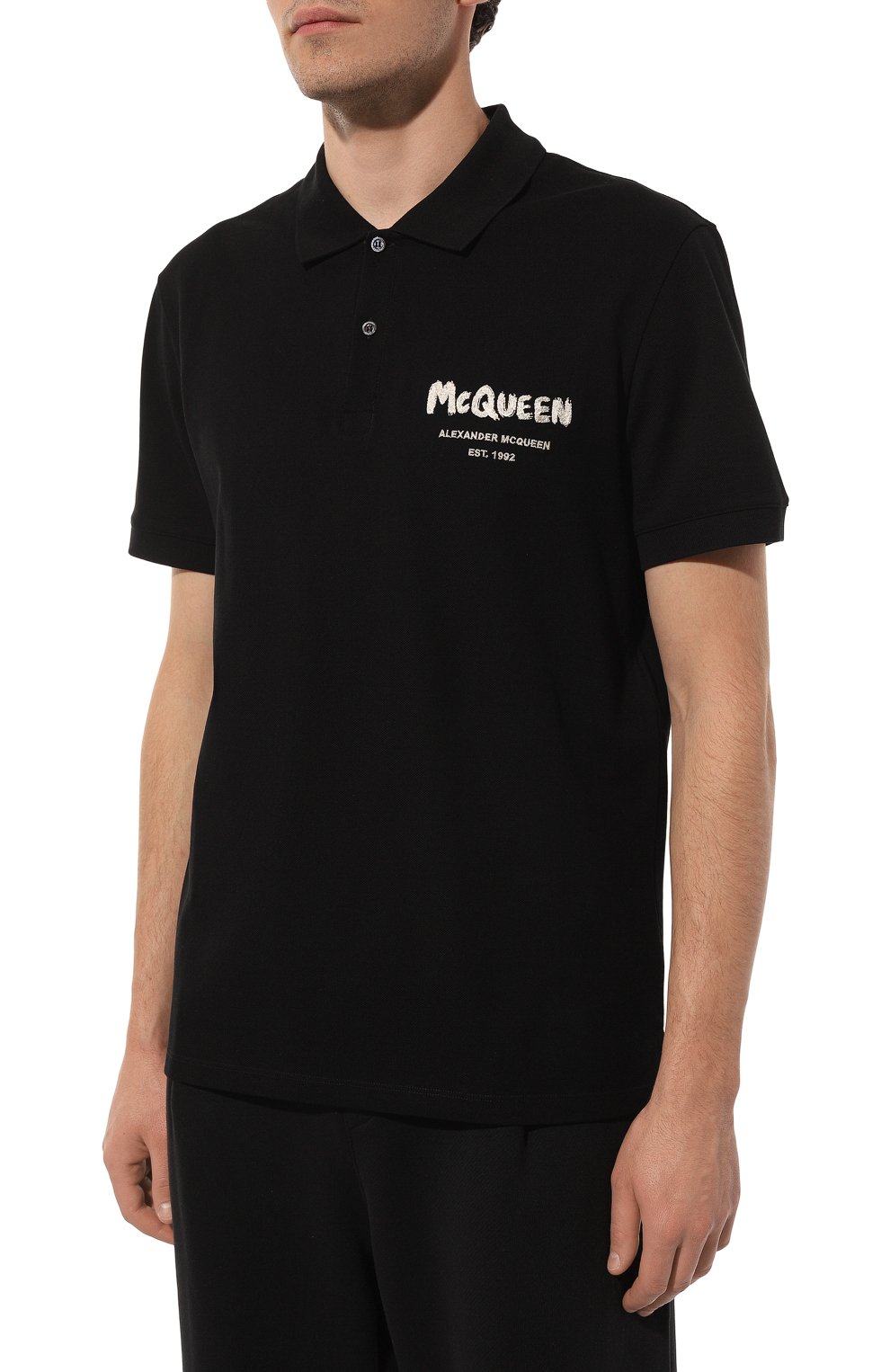 Хлопковое поло ALEXANDER MCQUEEN, арт. 662551/QXAAK, фото 3