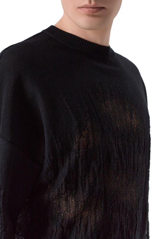 Хлопковый джемпер Isabel Benenato UK210S26 Чёрный  UK210S26 Фото 5