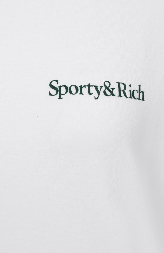 Хлопковая футболка Sporty and Rich T0043606300WH01 Белый  T0043606300WH01 Фото 6
