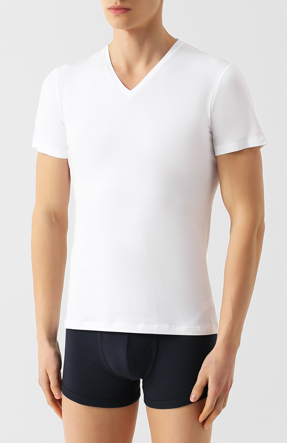 Футболка из смеси хлопка и вискозы с v-образным вырезом LA PERLA, арт. 0022507, фото 3