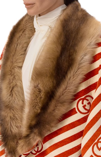Полупальто из вискозы и шелка с отделкой из ягненка GUCCI, арт. 858164/ZAUGV, фото 5