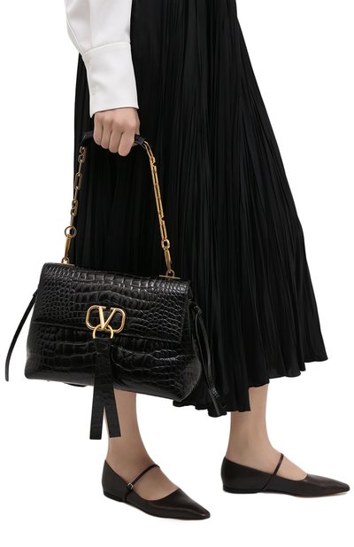 Сумка v-ring medium из кожи аллигатора VALENTINO, арт. RW0B0E13/WEU/AMIS, фото 2