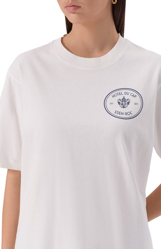Хлопковая футболка Sporty & Rich х Hotel du Cap-Eden-Roc Sporty and Rich T0043501621WH01 Белый  T0043501621WH01 Фото 5