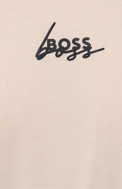 Хлопковая футболка BOSS ORANGE кремового цвета по цене 5630 руб., арт. 50519425, фото 5 Хлопковая футболка BOSS ORANGE, арт. 50519425, фото 5
