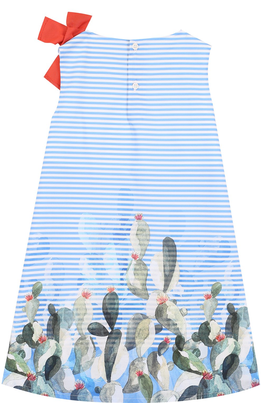 Хлопковое мини-платье а-силуэта с бантом IL GUFO, арт. P18VA212C4035/5A-8A, фото 2