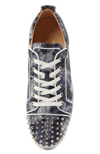 Комбинированные кеды louis junior spikes orlato CHRISTIAN LOUBOUTIN синего цвета по цене 87450 руб., арт. 1210811/L0UIS JUNI0R SPIKES 0RLAT0 FLAT, фото 5 Комбинированные кеды louis junior spikes orlato CHRISTIAN LOUBOUTIN, арт. 1210811/L0UIS JUNI0R SPIKES 0RLAT0 FLAT, фото 5