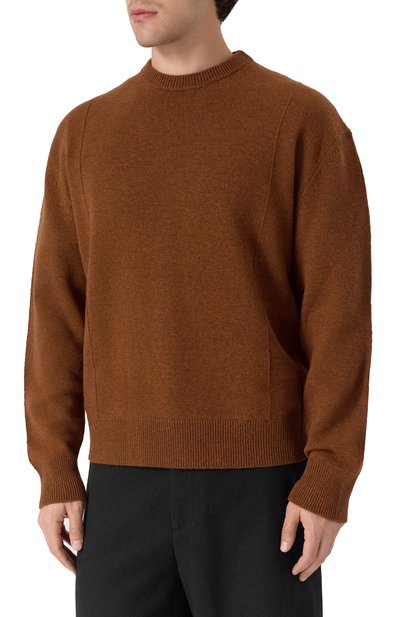 Свитер из шерсти и кашемира JIL SANDER коричневого цвета по цене 169500 руб., арт. J21GP0194/J14818, фото 3 Свитер из шерсти и кашемира JIL SANDER, арт. J21GP0194/J14818, фото 3